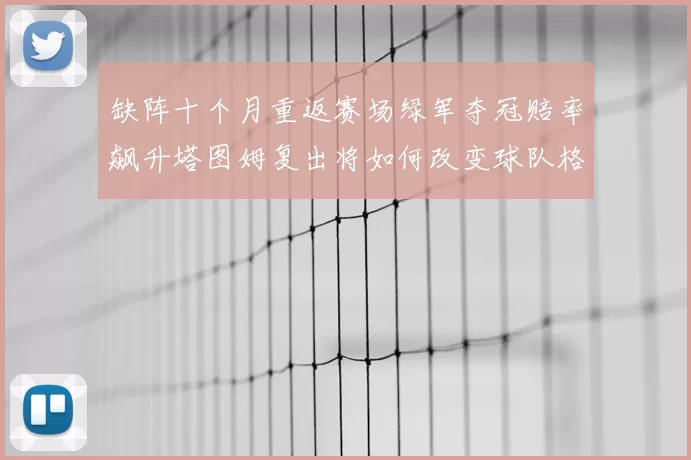 缺阵十个月重返赛场绿军夺冠赔率飙升塔图姆复出将如何改变球队格局